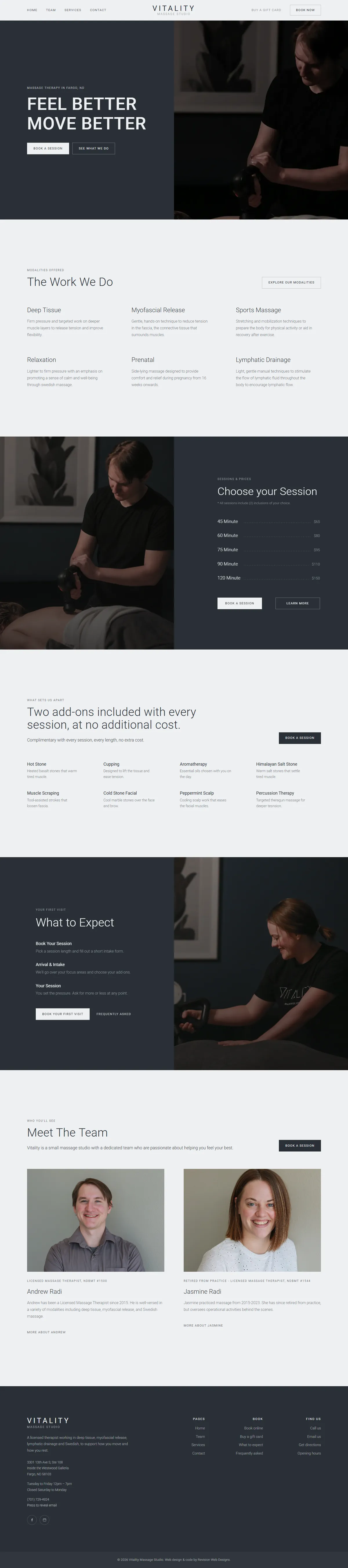 The Vitality home page, whole